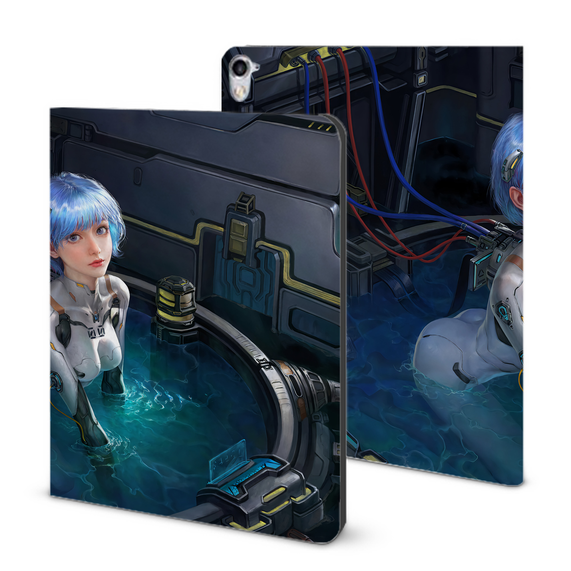 （画像用） EVA 新世紀エヴァンゲリオン IPad ケース ブック型 PUレザー TPU 耐衝撃 軽量 薄型 ペン収納なし 全面保護 IPad 各モデル対応